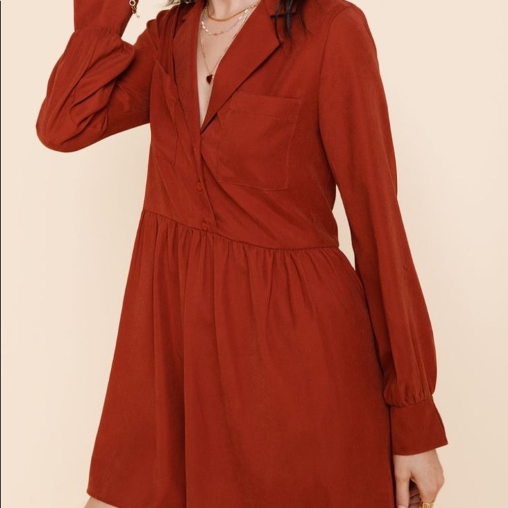 Emily Button Down Collar Mini Dress